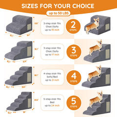 Ahpmeoa dog stairs non-slip bottom image highlighting stability on wooden floor.