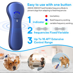 Ahwhg anti-barking device side view highlights ergonomic grip for quick on-the-go use.
