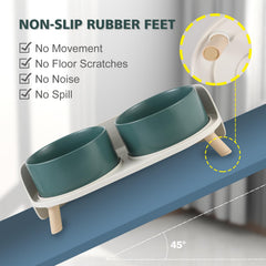 AHX two 850 ml ceramic bowls provide food and water options.