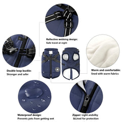 Aiboria dog jacket waterproof material keeps rain and snow from soaking your pup