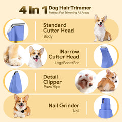 AIBORS cordless dog trimmer in use for precise, versatile grooming.