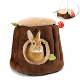 Aichillatum Guinea Pig Hideout stump-style closeup shows cozy, secure space for small pets.