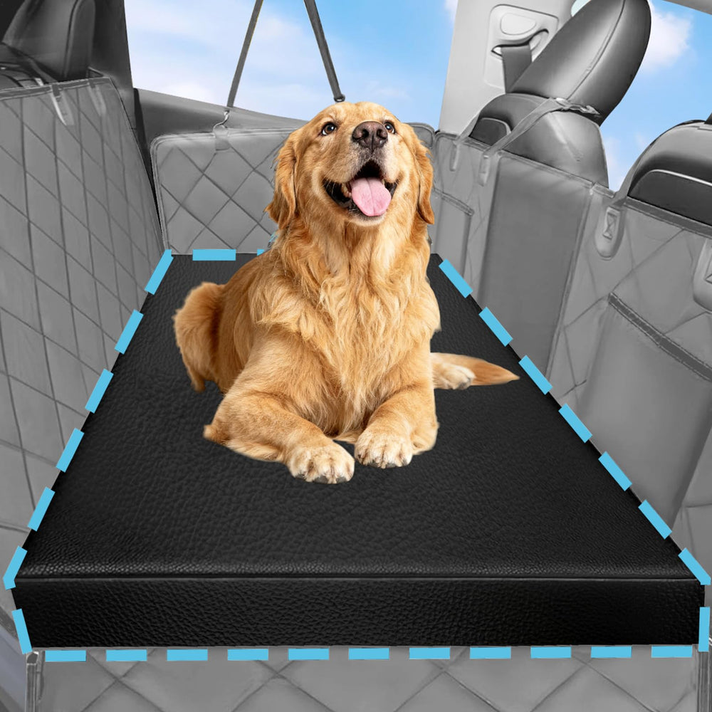 AIEDOULER backseat dog bed on car seat provides a spacious, stable ride for pets.