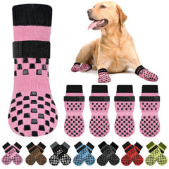 aiedouler non-slip dog socks with paw-grip offer steady footing on hardwood floors.
