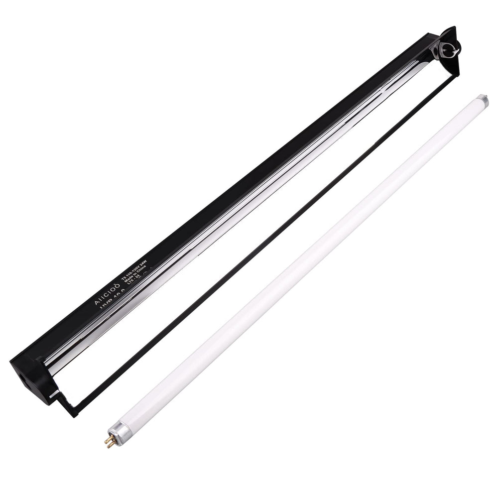 Aiicioo T5 UVB Desert Kit front view shows compact, mountable reptile lighting for vivariums.