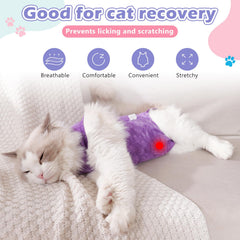 Aiieim cat recovery suit Velcro-closure back keeps suit secure and paws free