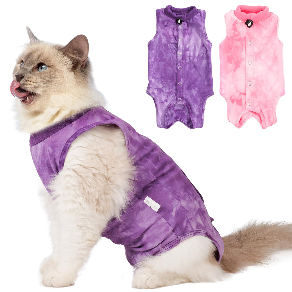 Aiieim cat surgery recovery suit pink front-wearing for comfortable post-op wear
