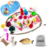 AILUKI 2-way tunnel cat toy for interactive play and exploration.