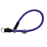 Aiminto braided round martingale collar closeup in purple showing durable braided design for training
