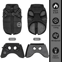 AIMYDOG Warm Dog Winter Coat reflective strip detail enhances visibility during dawn walks.