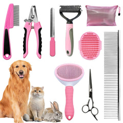 Aiolpy dog brush grooming kit slicker brush for easier detangling and shine