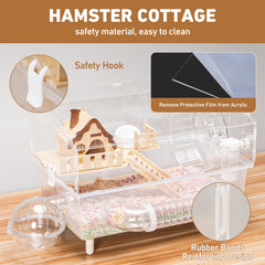 Aipawzz hamster cage waterproof durability reduces odor and keeps habitat clean.