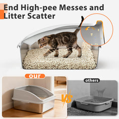 AIPERRO enclosed-design litter box minimizes litter scatter and preserves privacy.