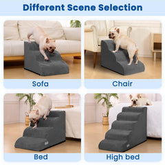 Airpanda dog steps 4-step height supports medium bed climbing.