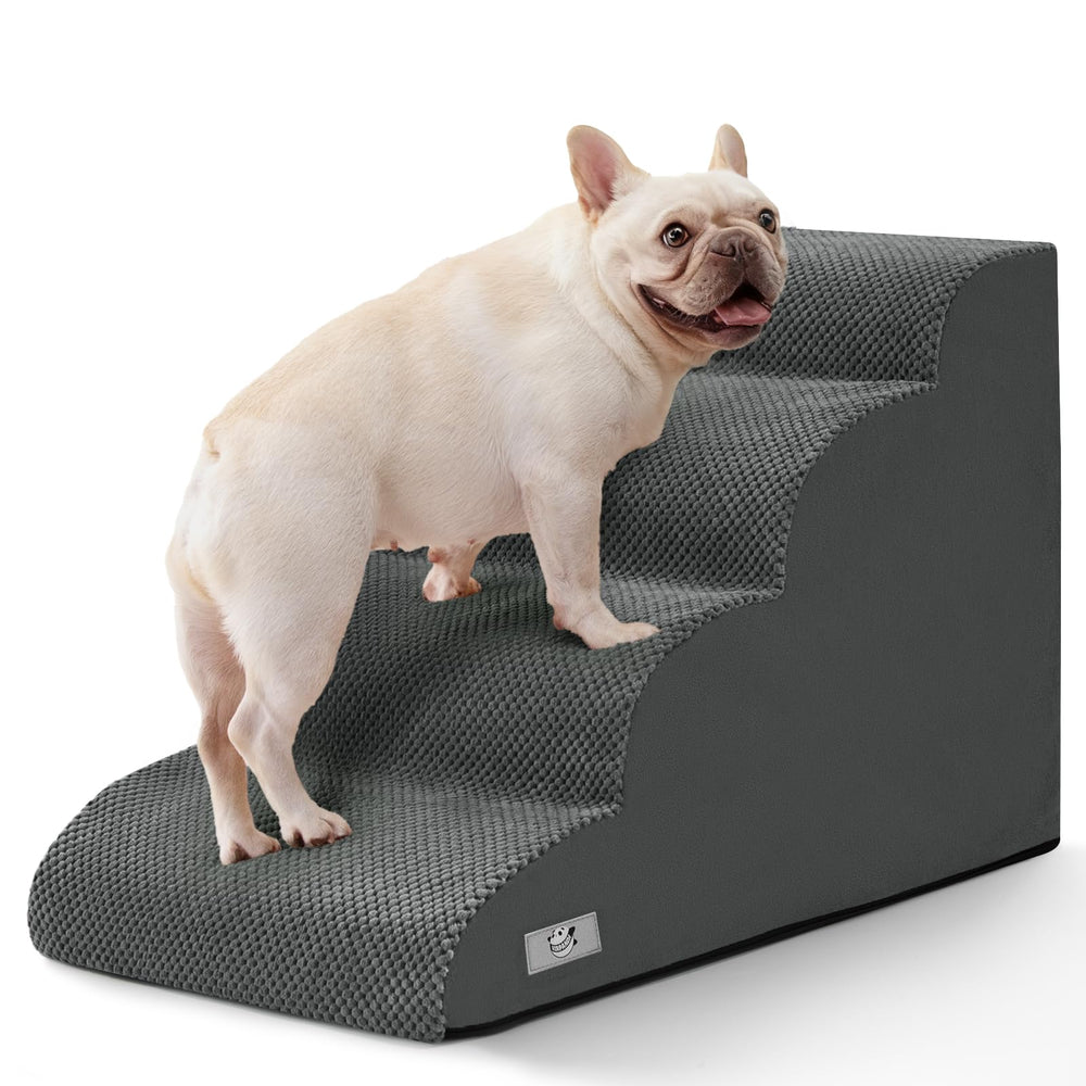 Airpanda dog steps bed setup helps pets reach the bed with ease.