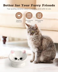 AISBUGUR cat bowl dishwasher-safe glazed surface for easy cleaning.