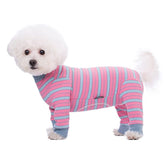 AITOLI dog-striped recovery suit back view showing wound protection and comfort