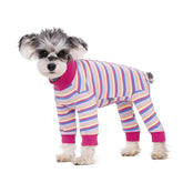 AITOLI Dog Striped Recovery Suit front view with breathable fabric for comfort