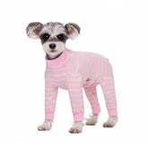 AITOLI dog-striped recovery suit front view helps prevent licking and contains loose hair.