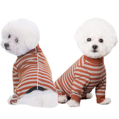 AITOLI dog striped recovery suit long sleeve design protects hair and wounds