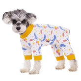 AITOLI dog surgery recovery suit front view reduces licking and supports post-op comfort