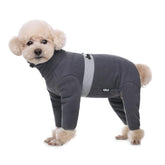 AITOLI Polar Fleece Dog Pajamas front view keeps small dogs warm and cozy.