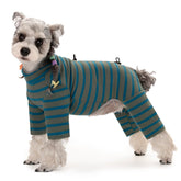 AITOLI winter coat small dog stripe fabric close-up shows warm Dralon material