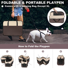 Aivituvin dog playpen with removable shade cover for flexible outdoor shade.