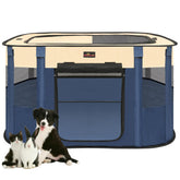 Aivituvin dog playpen setup outdoors with spacious interior for safe playtime.