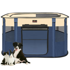 Aivituvin dog playpen setup outdoors with spacious interior for safe playtime.