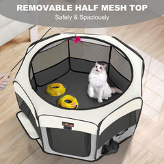 Aivituvin dog playpen zipper door with Velcro simplifies pet in/out supervision