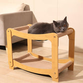AixinPet Love two-level sisal cat scratcher bed front view – sturdy frame and elevated lounging