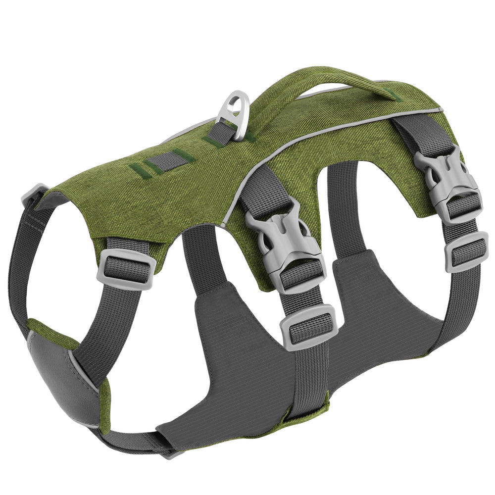 AKAILEA escape-proof harness front view for secure daily adventures with small dogs.
