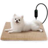 AKAOLA heated cat bed brown front view showing cozy warmth for pets naps