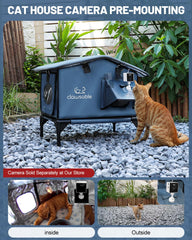 Akentio outdoor cat shelter waterproof awning shields from rain and snow