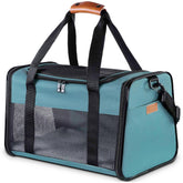 Akinerri cat carrier foldable setup view highlights quick storage and portability.