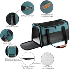 Akinerri cat carrier fleece pad for cozy rest during travel.