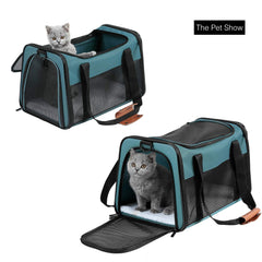Akinerri carrier top entrance image demonstrates easy access for pets.