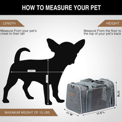 Akinerri soft-sided pet bag with cozy fleece pad for comfort during travel