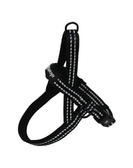 Alcott Norwegian Harness black large with padded comfort and reflective stitching for safer daily walks.