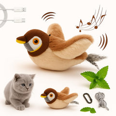 Aleena Flappy Bird Cat Toy interactive sparrow showing realistic flapping action for active play.
