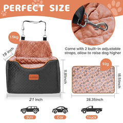 AlfaTok booster seat quick install with strap on headrest for front or back seat.
