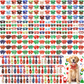 Aliceset Christmas dog bow ties pack with diverse patterns for festive looks.