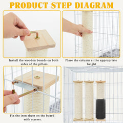 Aliceset self-groomer and massager feature provides gentle grooming when cats rub against posts.