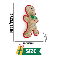 ALL FOR PAWS AFP gingerbread-man toy with tough liner for durable chewing