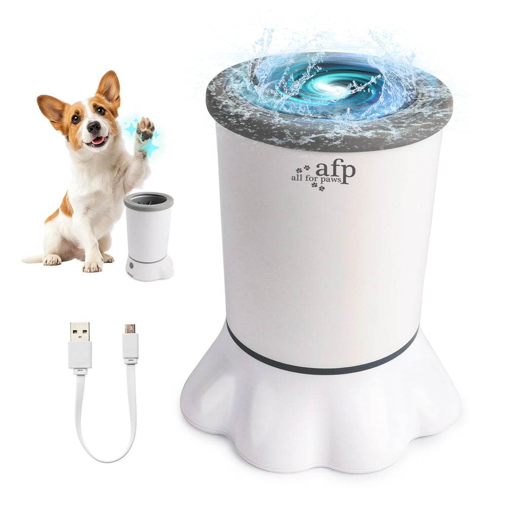 ALL FOR PAWS Automatic Paw Cleaner front view for quick mud removal.