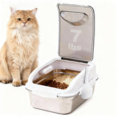 ALL FOR PAWS container with lid closed demonstrates secure, odor-free dry pet food storage.