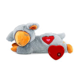 ALL FOR PAWS Heart Beat Toy plush cover offers cozy snuggles for calming sleepy puppies.