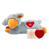 ALL FOR PAWS Heartbeat Puppy Toy grey closeup showing calming heartbeat feature for anxious puppies