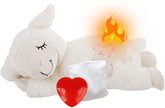 ALL FOR PAWS Snuggle Sheep heartbeat-toy demonstrates comforting heartbeat feature for anxious pets